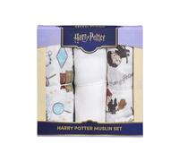 Rainbow Designs Set regalo di 3 panni in mussola di Harry Potter, in cotone traspirante, per neonati con personaggi del mondo magico, scatola dei ricordi con disegni Harry, Hermione, Ron e Hedwig