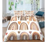 Rainbow designsSet Di Copripiumino ultra microfibra 3 Pezzi stampa di 3D con cerniera Boho art style copripiumino incluso federe aiosa ultra morbido for ragazze King（220x240cm）