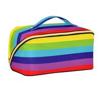Rainbow Digital Papers - Borsa per il trucco con divisori con cerniera, da viaggio, verticale, autoportante