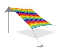 Rainbow Digital Papers progettato UPF50+ tenda da spiaggia leggera riparo solare con pala di sabbia, sacchi di sabbia per viaggi in famiglia carpas para Playa en oferta
