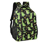 Rainbow Dino Stars - Zaino da viaggio con fodera morbida, S, Stelle Dino | Due dimensioni: piccolo 15L, medio 18L, layout di archiviazione multi-scomparto, attività all'aperto casual
