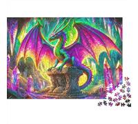Rainbow Dragon Puzzles 1000 Pezzi Materiale Riciclabile Mythical Beast Senior Puzzles Molto Difficile Impegnativa Gioco Educativo per Uomini 52x38cm/1000pcs
