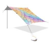 Rainbow Dragon Scales Glittering Progettato UPF50+ Protezione Pieghevole Beach Cabana Facile Installazione con Tasche Sabbia per Campeggio, Picnic, Cortile para la Playa