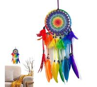 Rainbow Dream Catcher, Handmade Decorative Ornament, Multipurpose Dream Catcher, Living Room Decor, Dream Catcher, Wall Hanging, 55x26x1 cm, Ornament for Living Room, Bedroom