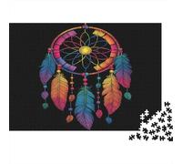 Rainbow Dreamcatcher-Boho Tribal Art Design Adult Challenging Puzzle Games Neon Dreamcatcher for Women Gifts for Men Age 14 Years Up 38x26cm/1000pcs