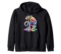 Rainbow Drip Chameleon Streetwear Animali Felpa con Cappuccio