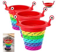 Rainbow Expandable Sink Strainer Basket,Removable Fun Rainbow Kitchen Drain Filter Basket,Retractable Foldable Anti-Clog Colorful Snail Eye Scrap Collector with Lift Handles