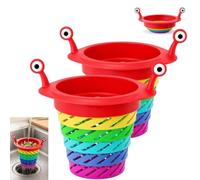 Rainbow Expandable Sink Strainer Basket,Removable Fun Rainbow Kitchen Drain Filter Basket,Retractable Foldable Anti-Clog Colorful Snail Eye Scrap Collector with Lift Handles