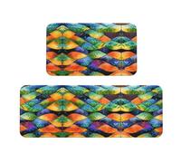 Rainbow Fish Scale Cushioning mat set (2 pezzi) - un buon aiuto per stare in piedi in cucina e antiscivolo in bagno