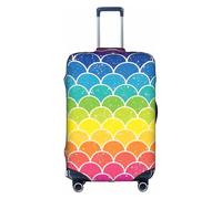 Rainbow Fish Scale Print Unico Travel Bagagli Copertura Lavabile Anti Graffio Valigia Protector per Vacanza, bianco, X-Large