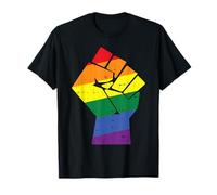 Rainbow Fist Gay Pride Equality Rights Protest LGBT Gift Maglietta