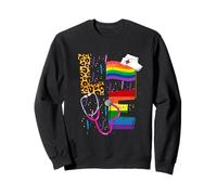 Rainbow Flag Love Nurse RN Scrub Top LGBT Pride Month Gay Felpa