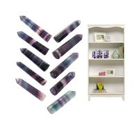 Rainbow Fluorite Crystal Tower - Natural Colorful Fluorite Point, Hand-Polished Healing Obelisk, Striped Purple Green, Spiritual Reiki Stone | For Home Decor