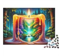 Rainbow Forest Candle Jigsaw Puzzle Impossibili 1000 Pezzi Interesting Decorazione Per La Casa. Rilassamento E Intelligence Per Adulti E Ragazzi Da 14 Anni 52x38cm/1000pcs