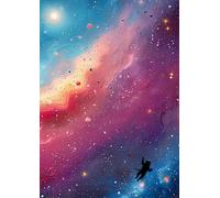 Rainbow Galaxy Space Cute Cat Astronaut lined Journal - A4, 120 Ruled Pages: Colorful Notebook for Cat Lovers, Space Enthusiasts, Students, and Creative Dreamers