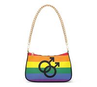 Rainbow Gay Pride Bandiera Sessuale Identità Frizione Borsa Da Donna Signora Una Borsa A Tracolla Hobo Borse Chiusura Cerniera Catena Cinghia