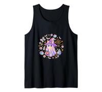 Rainbow Ghost Witch Shirt Cute Pumpkin Calderone Spooky Fun Canotta