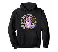 Rainbow Ghost Witch Shirt Cute Pumpkin Calderone Spooky Fun Felpa con Cappuccio