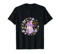 Rainbow Ghost Witch Shirt Cute Pumpkin Calderone Spooky Fun Maglietta