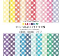Rainbow Gingham Pattern Scrapbook Papers: For Scrapbooking, Double Sided Craft Paper, Decorative DIY Junk Journals, Decoupage