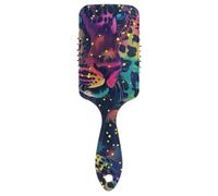 Rainbow Glitter Leopard spazzole per capelli delicati per le donne sottili Progettato massaggiatore del cuoio capelluto per capelli corti con manico ergonomico cepillos para cabello