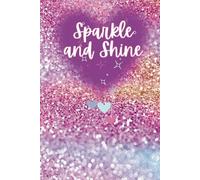 Rainbow Glitter print notebook: 120 pages, 6x9in, 15.2x22.8cm, ruled, lined. Sparkle and Shine heart motif