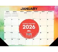 Rainbow Gradient 2026 17 X 12 Small Monthly Deskpad BOOK NUOVO