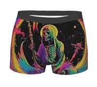 Rainbow Grim Reaper Demon Soul Neon Space Black Uomo Pantaloncini Boxer Mutande Comodi Boxer Uomo Aderenti Trunks per Uomini L'Uso Quotidiano M