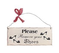 Rainbow Handcrafts - Targa in legno vintage ""Per favore togliti le scarpe"", simbolo di saggezza popolare, 25,4 cm x 10,2 cm