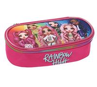 RAINBOW HIGH - Astuccio Scuola Ufficiale Rainbow High, Astuccio Bambina Ovale con Tasca Interna, Divisorio con Passanti Elastici e Pratica Chiusura a Zip, 22x7Hx9,5 cm, Rosa