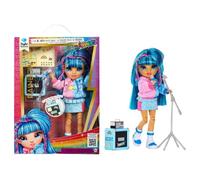 Rainbow High Junior High Rock Band - Skyler, blu - Bambola Fashion di 23 cm con Microfono, Amplificatore, Personalizzabile con Adesivi, Snodata, Età: 4+