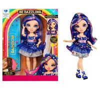 Rainbow high be dazzling - genevieve bleue - bambola fashion blu da 28 cm con decori, gemme scintillanti e accessori per lo styling