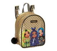 RAINBOW HIGH - Borsa + Zaino Bambina Doppio Uso, Imbottito e con Bretelle Amovibili Regolabili - Borsetta Bambina con Tracolla + Zaino Scuola con Chiusura a Zip e Pon Pon, Regali Natale 20x25Hx13 cm