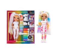 Rainbow High Colour & Create Fashion DIY Doll - Occhi verdi, coda di cavallo, top e scarpe in regalo, pennarelli arcobaleno lavabili - Colora, crea, gioca, risciacqua, ripeti - Età 4-12