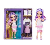Rainbow high fantastic fashion doll - violet willow - bambola fashion rossa e set da gioco con 2 abiti e accessori alla moda
