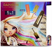 Rainbow High Hair Studio Bambola Amaya Raine Esclusiva con Capelli Extra Lunghi E Colori Lavabili, 5 in 1, Multicolore