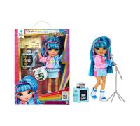 Rainbow High Junior High Rock Band - Skyler, blu - Bambola Fashion di 23 cm con Microfono, Amplificatore, Personalizzabile con Adesivi, Snodata, Età: 4+