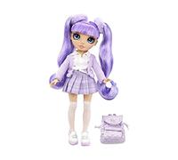 Rainbow High Jr. High - Violet Willow - Bambola alla Moda Viola da 23cm con Vestito e Accessori - Include Zainetto Apri e Chiudi - da Collezionare o Regalare - età: dai 6 Anni in su
