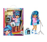 Rainbow High Junior High Rock Band - Skyler, blu - Bambola Fashion di 23 cm con Microfono, Amplificatore, Personalizzabile con Adesivi, Snodata, Età: 4+
