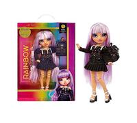 Rainbow High Junior Special Edition - AVERY STYLES - Bambola fashion snodata con capelli scintillanti arcobaleno da 9"/22,86cm con accessori e zaino morbido apribile/chiudibile - Età 4-12 anni