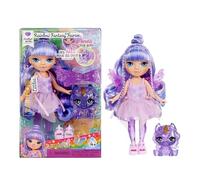Rainbow High Littles Rainbow Fantasy Fairies & Pet - Amethyst, Viola - Bambola Piccola 14 cm Snodata e Animaletto Magico Unicorno Pegaso Fantasy con Ali da Fata intercambiabili. Età 4+