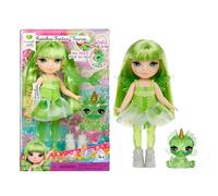 Rainbow High Littles Rainbow Fantasy Fairies & Pet - Emerald, Verde - Bambola Piccola da 14 cm Snodata e Animaletto Drago Fantasy con Ali da Fata Intercambiabili. Età 4+