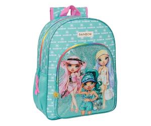RAINBOW HIGH PARADISE - Zaino per bambini, zaino per bambini, adattabile al carrello, ideale per bambini in età scolastica, versatile, qualità e resistenza, 33 x 14 x 42 cm, colore turchese, turchese,