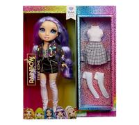 Rainbow High Style Icons Violet - Bambola di 28 cm con Capelli Lunghi Spazzolabili, Dotata di un Secondo Abito, Coordinato, e di un Secondo Paio di Scarpe, Snodata con 13 Punti di Articolazione