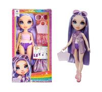 Rainbow High Swim & Style - Violet (viola) - Bambola da 28 cm con confezione scintillante e oltre 10 outfit - Costume da bagno rimovibile, sandali, accessori divertenti - Età 4-12 anni