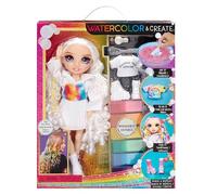 Rainbow High Watercolour & Create DIY Fashion Doll: Acquerelli Lavabili, Kit Tie-Dye, Occhi Viola, Capelli Ricci, Top e Scarpe Extra