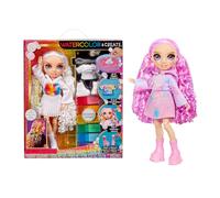 Rainbow High Watercolour & Create DIY Fashion Doll Con Acquerelli Lavabili E Kit Tie-Dye - Occhi Viola, Capelli Ricci, Top E Scarpe Extra - Colora, Crea, Gioca, Risciacqua E Ripeti - Età 4-12+