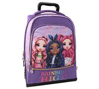 RAINBOW HIGH - Zaino Trolley Regolabile con Maniglia e Spallacci a Scomparsa, Cerniera e Tasca Frontale Zip - Zainetto Bambina - Zaino Scuola cm 36x23X47H