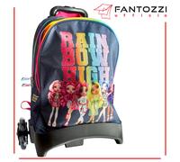RAINBOW HIGHT - TROLLEY TRE RUOTE - ZAINO ORGANIZZATO PER LA SCUOLA - BLU