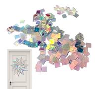 Rainbow Holographic Acrylic Squares | 100-Piece Double-Sided,Double-Sided Iridescent Acrylic Sheets - Crafts Art Display Party Wedding Office Artwork Classroom